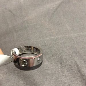 Silver love ring